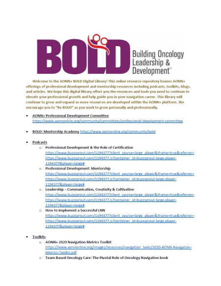 BOLD Digital Library Resources Document