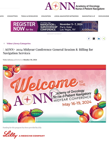 AONN+ 2024 Midyear Conference General Session 8: Billing for Navigation Services