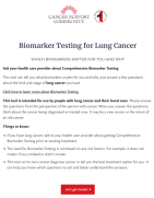 Biomarker Testing for Lung Cancer