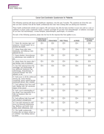 Cancer Care Coordination Questionnaire for Patients