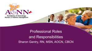 Certification Core Curriculum Module: Professional Roles & Responsibilities
